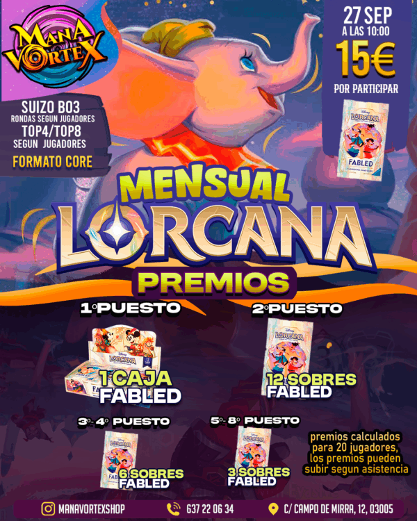 TORNEO MENSUAL - LORCANA - MANA VORTEX