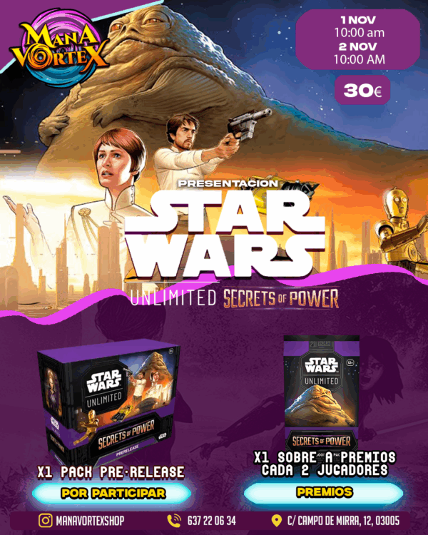 PRESENTACION - SECRETS OF POWER - STAR WAR UNLIMITED (1 NOV)